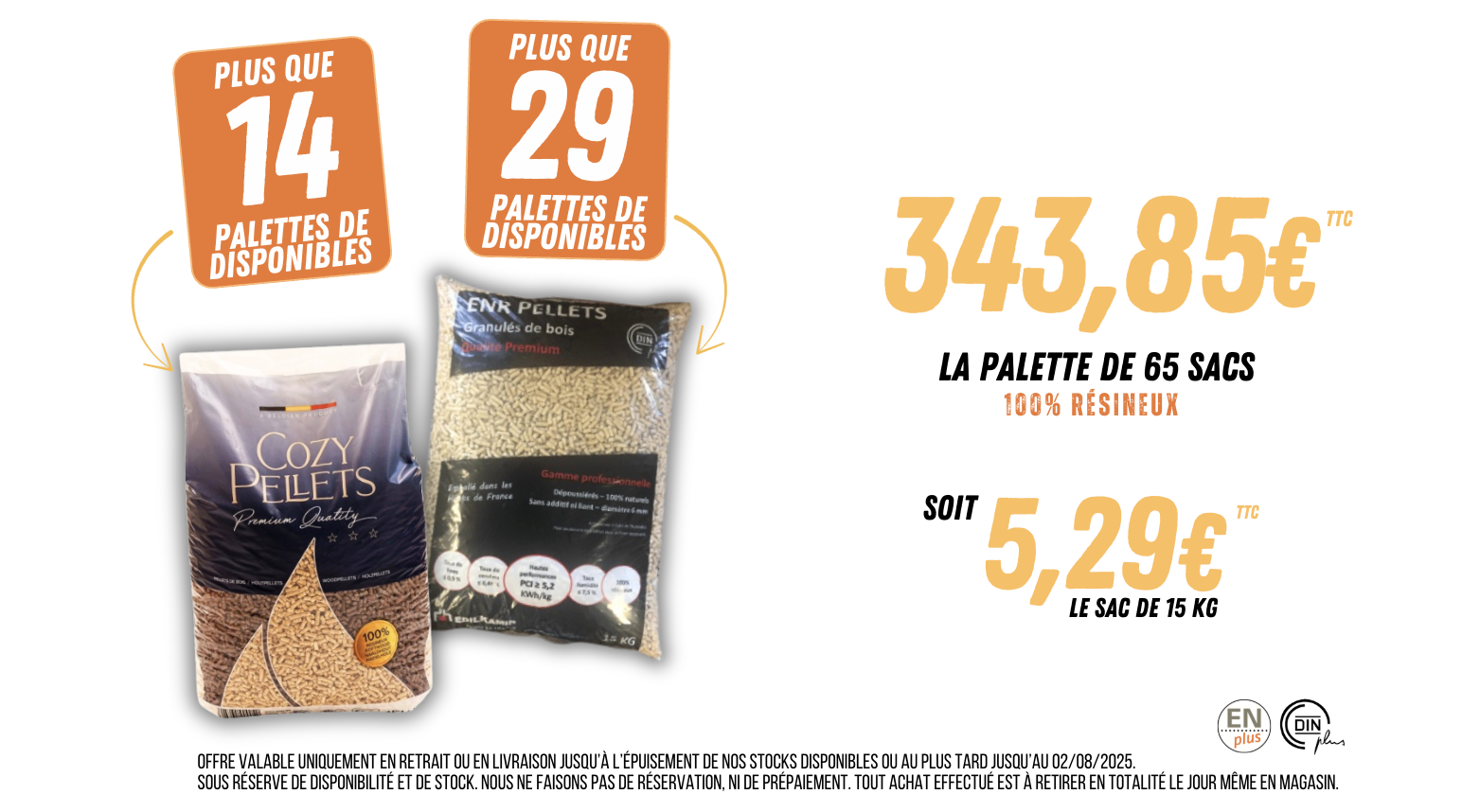 FIN DE STOCK : Encore quelques palettes de disponibles !