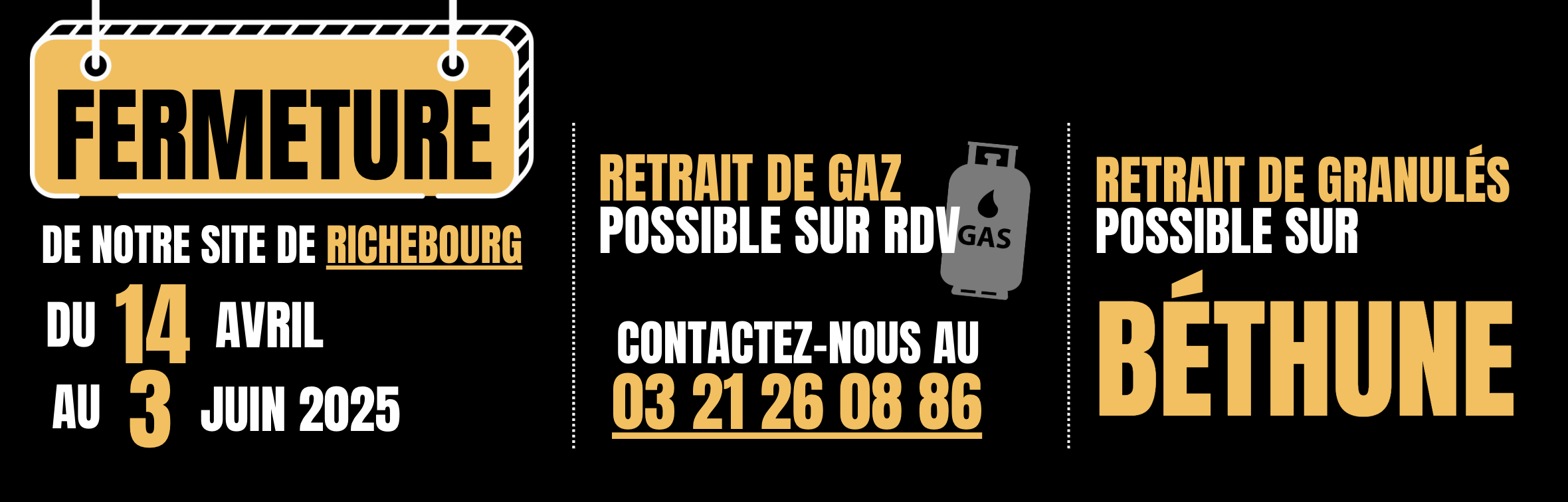 FERMETURE TEMPORAIRE DE NOTRE SITE DE RICHEBOURG